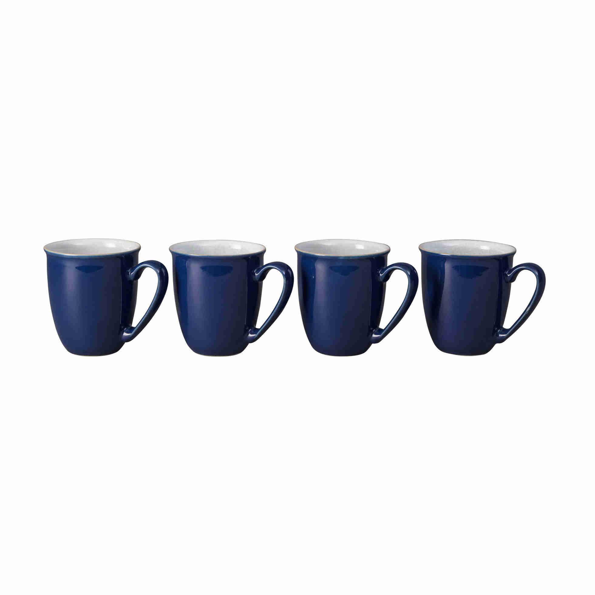 Set blu scuro di 4 becher di caffè/tazze