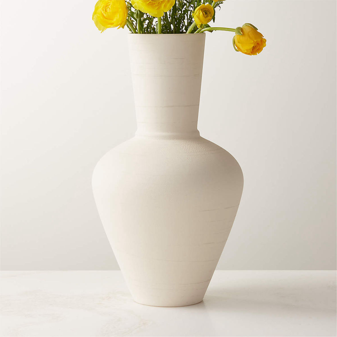 Vaso ceramico bianco opaco