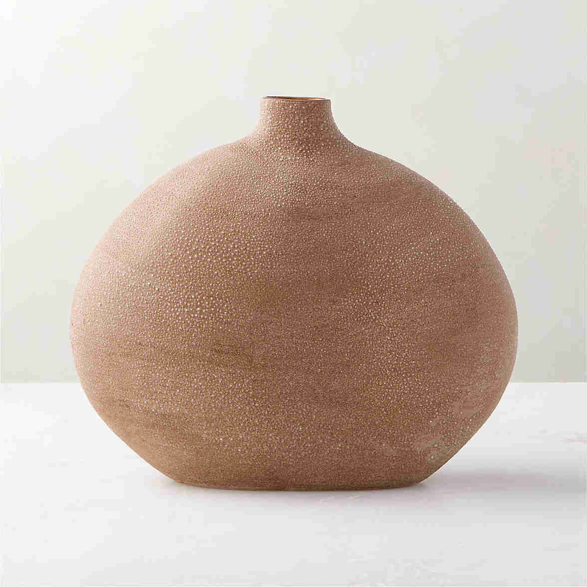 Vaso in ceramica tan corto