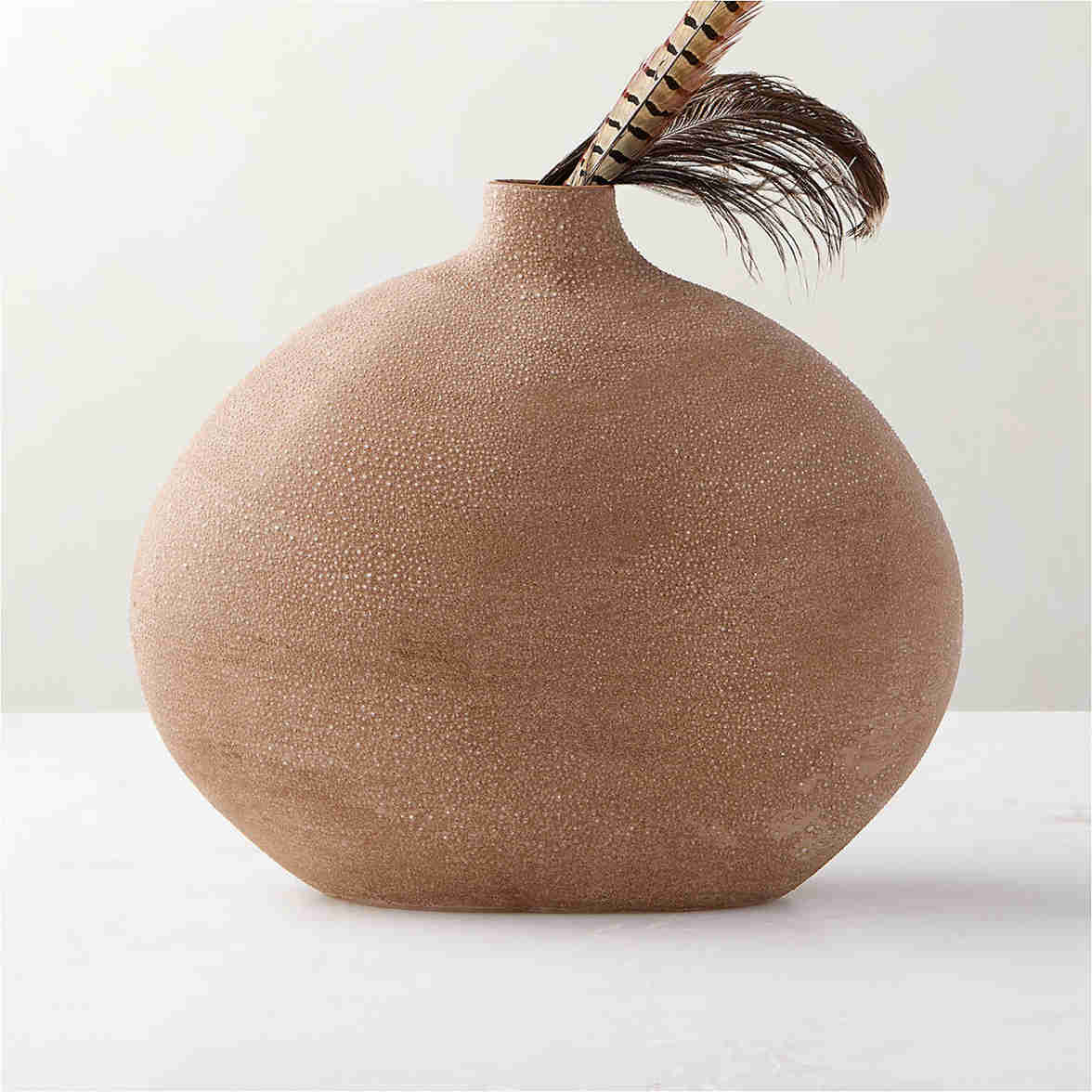 Vaso in ceramica tan corto