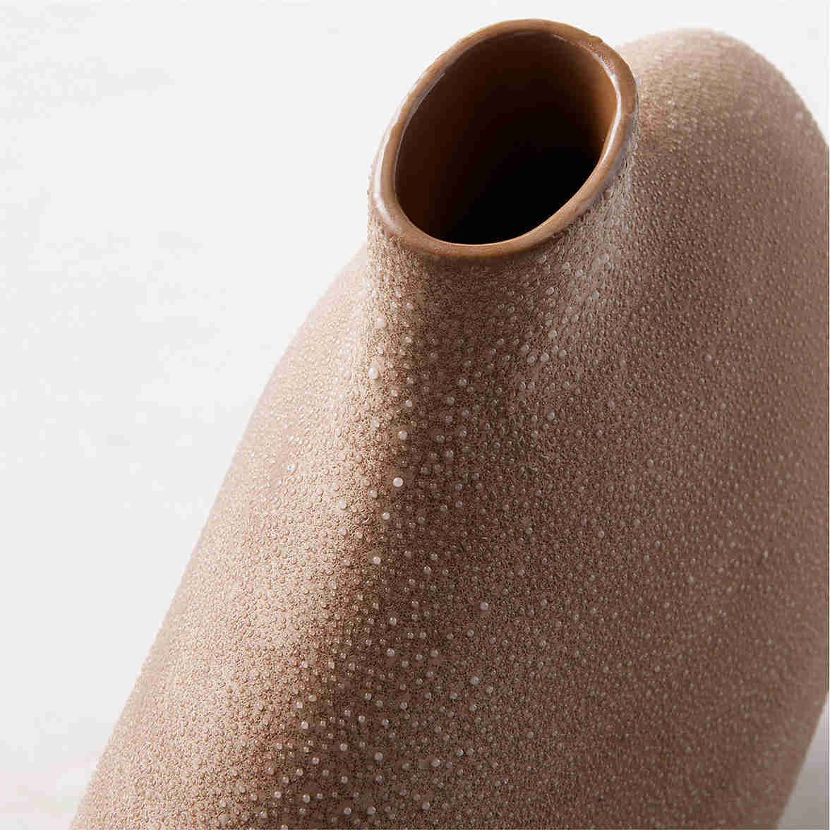 Vaso in ceramica tan corto